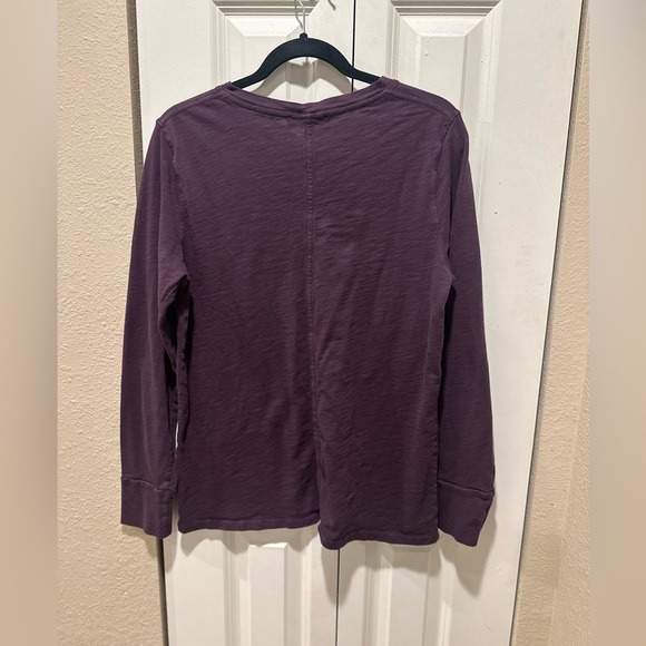 American Giant Premium Slub V-Neck Purple Tee Long Sleeve Supima Cotton,size L - Picture 11 of 12